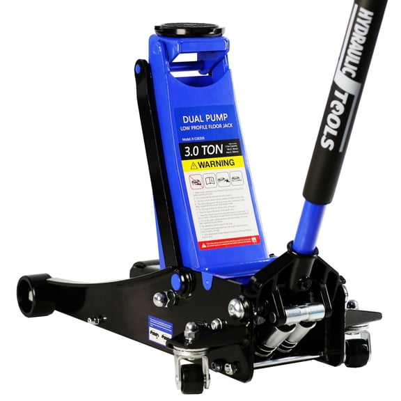 3 Ton (6600 lb) Low Profile Racing Floor Jack, Dual Piston Quick Lift Hydraulic Jack for Cars, Trucks & SUVs, Lifting Range 3.3"-19.7"