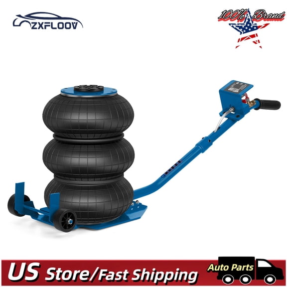 3 Ton (6600 lbs) Triple Bag Air Jack - 3-5S Fast Lift, 5.9"-15.75" Height Range, Adjustable Long Handle, Heavy-Duty Steel for Cars/SUVs/Off-Road Vehicles