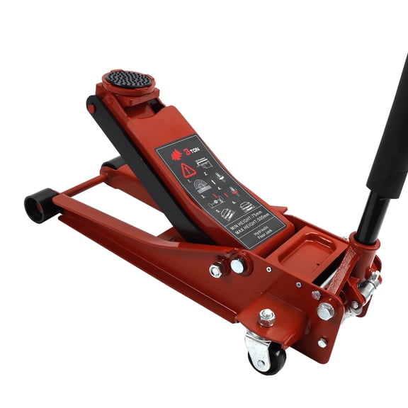 3-Ton (6600lbs) Low Profile Hydraulic Heavy-Duty Steel Floor Jack with Dual Pistons Quick Lift Pump, Home and Workshop Car Maintenance for Various Vehicles