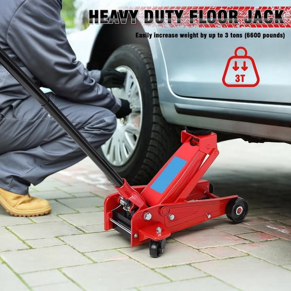 3 Ton Car Jack, Hydraulic Floor Jack for SUV and Truck, Heavy Duty 6600Lbs Capacity with 360 Rotating Saddle, Lifting Range 5-18.5 Inches