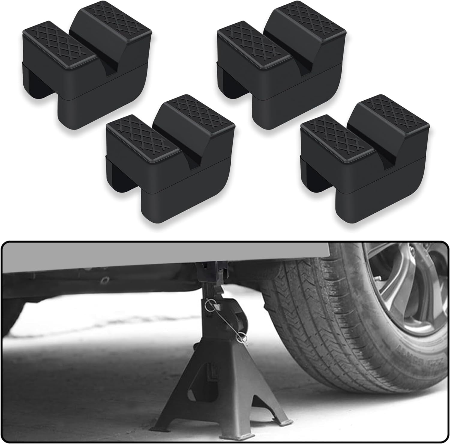 4PCS Rubber Pinch Weld Jack Pad Adapters - Slotted For 2 Ton Lift, Non-Slip Cushion For Car Chassis Protection - View #10