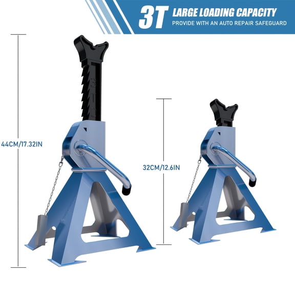 3-Ton Dual Piston Hydraulic Floor Jack 2pcs Jack Stands Quick Lifting 3.15-18.31" Lifting Range Durable Carbon Steel Vehicle Maintenance Car Repair Tool Gift