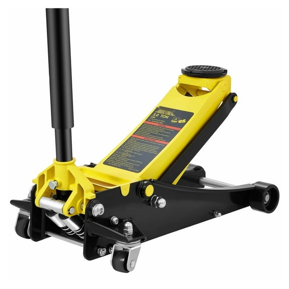 3 Ton Floor Jack Low Profile Heavy Duty Steel Racing Jack with Dual Pistons Quick Lift, 3.35-19.69" Lift Range