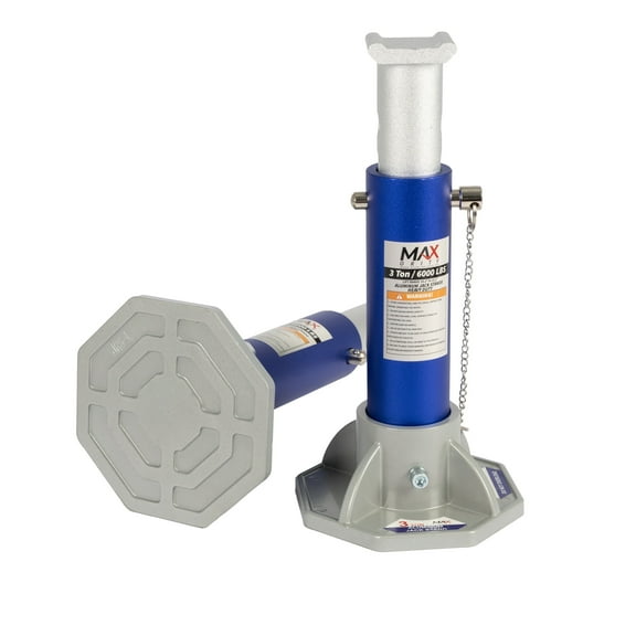 Maxority 3-Ton High-Strength Aluminum Lightweight Jack Stands for Cars, Atv's, Automotive Repairs with Locking Support Pins, Large Saddle, 1 Pair