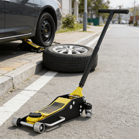 3 Ton Low Profile Aluminum Steel Floor Jack 6600 lbs Capacity, Dual Pump Racing Car Lift with 3-6/11" Min Height 19-11/16" Max, Heavy Duty Auto Repair Jack for SUV Truck Garage Workshop