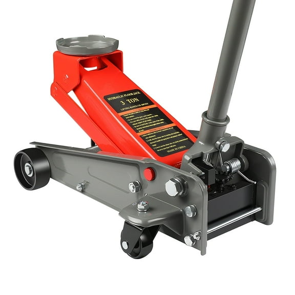 3 Ton Low Profile Floor Jack 5.31-18.11 Inch Lift, 6600 LB Hydraulic Car Jack with Wheels for Garage Auto Repair,Red