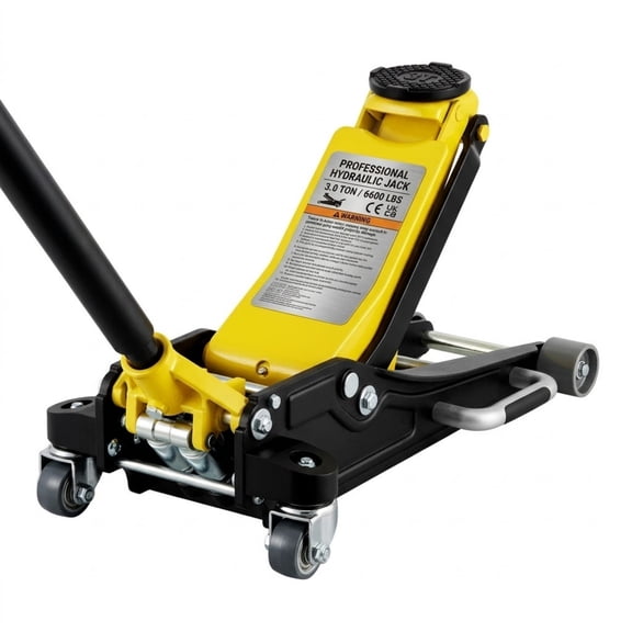 3 Ton Low Profile Floor Jack, Aluminum and Steel Racing Jack with Dual Piston Quick Lift, 3.5"-19.7" Range