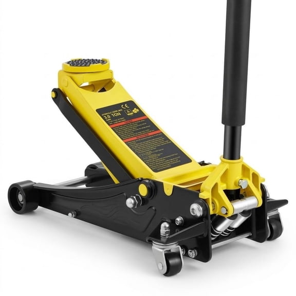3 Ton Low Profile Floor Jack, Heavy Duty Steel Racing Jack with Dual Piston Quick Lift Pump, Lifting Range 3.35"-19.69"