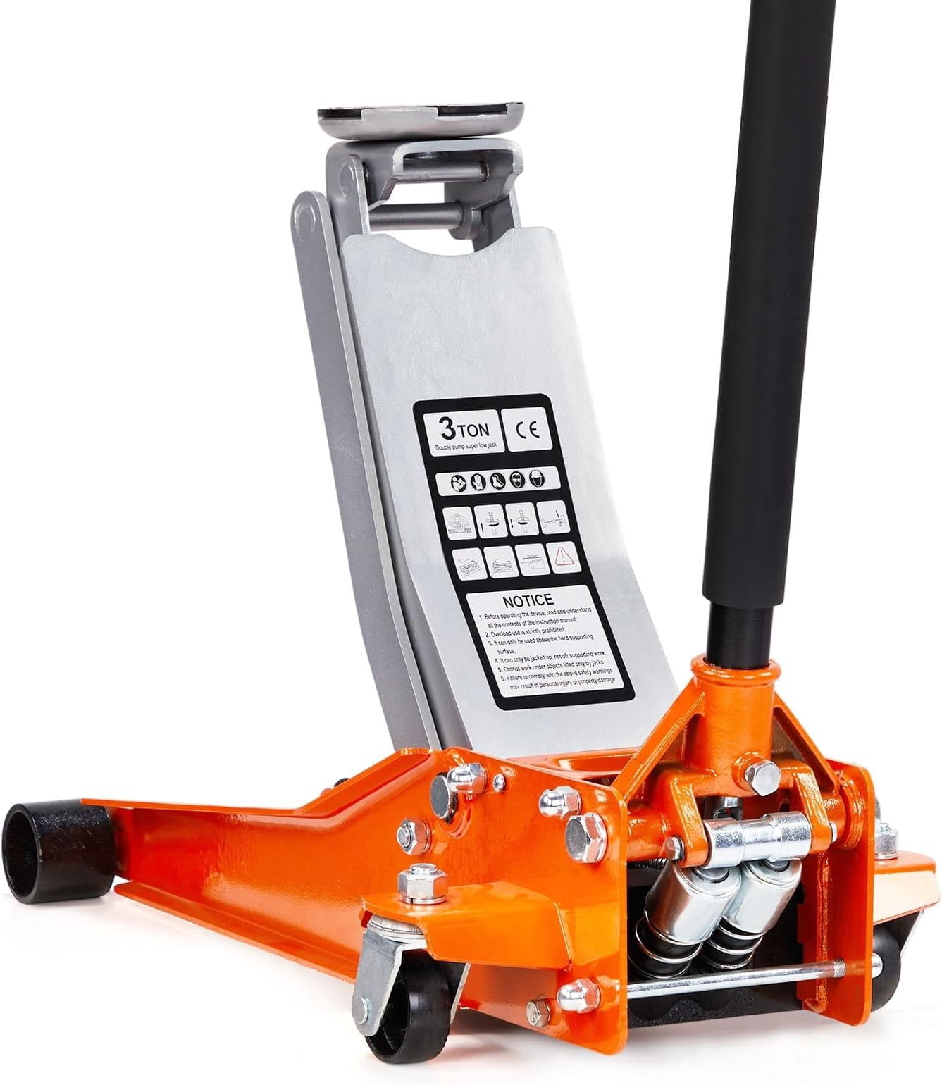 3 Ton Low Profile Floor Jack,Lifting Range 2.95" to 20.1" Horizontal ...