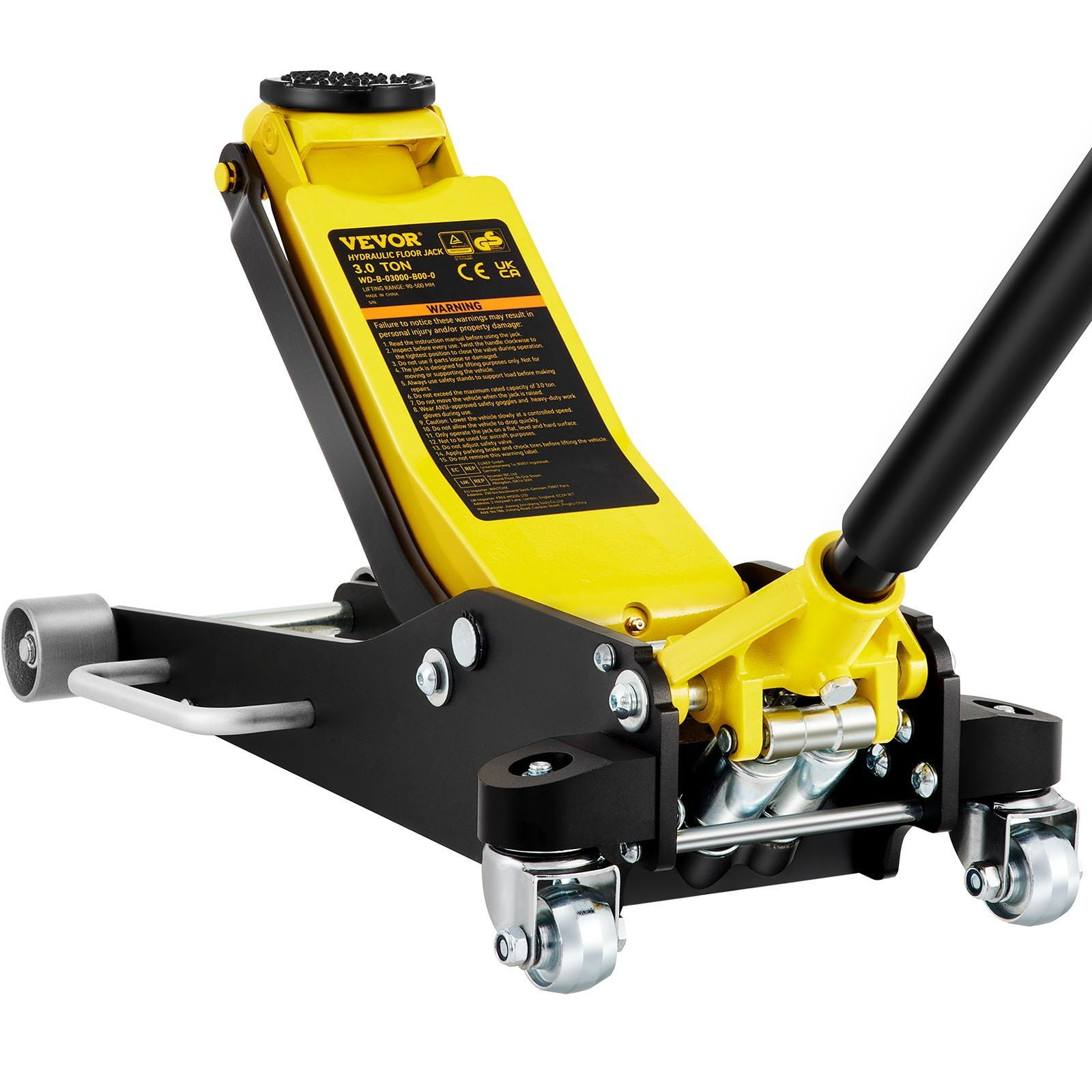 3 Ton Low Profile Racing Floor Jack with Dual Pump, 3-19.7 Inch Lift Height, Aluminum and Steel Construction, Quick Lift Car Jack with Foam Bumper, Portable Jack for Car, SUV, Truck Maintenance