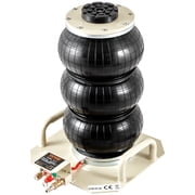 3 Ton Triple Bag Air Jack 6600 lbs Lift with 6 Steel Pipes 17.7 Inch Height 3-5 Second Fast Lifting Pneumatic Jack Side Handles for Car Garage Repair White