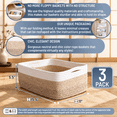 3-Tone Brown Woven Rope Storage Baskets, 3 Pack 15.24 x 7.44 x 6.34 in ...
