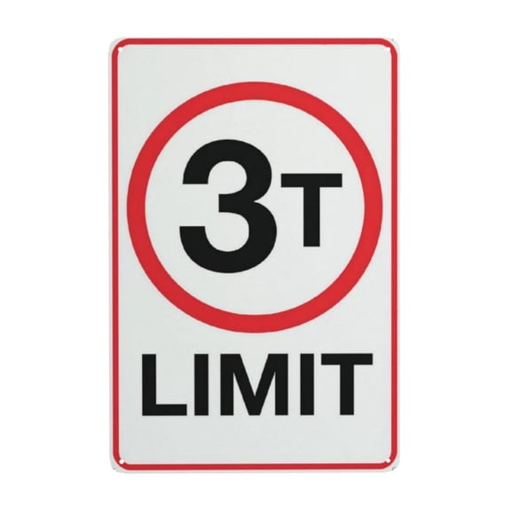 3 Tonne Limit Sign Metal Signs for Business Workplace Office Home Delivery Signs Road Signs Garden Signs 8x12 Inch
