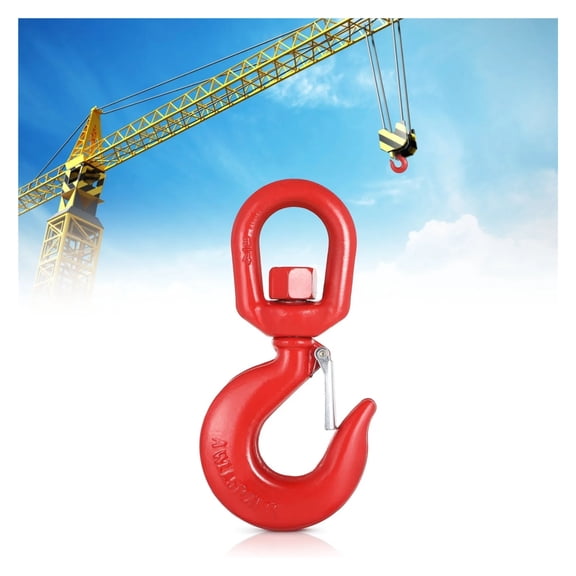 3 Tons Swivel Lifting Hook, Crane Swivel Hook With Safety Latch G80 Alloy Steel Rigging Hook For Lifting Rotatable Eye Sling Hook ,Easy to Operate