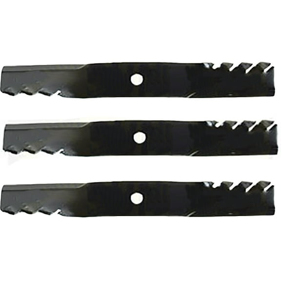 (3) Toothed Mulcher Blades Fits John Deere 54" Lawn Mower Replaces M143520 M145516