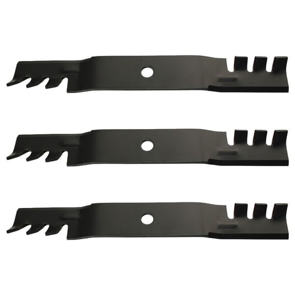 (3) Toothed Mulcher Blades Fits John Deere 54" Lawn Mower Replaces M143520 M145516