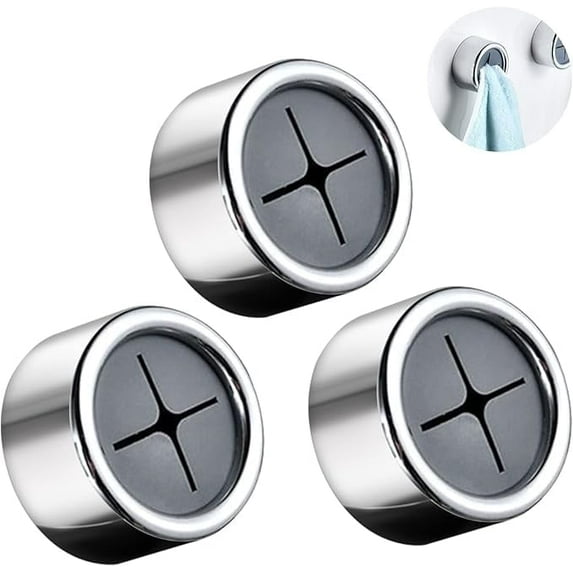 3 Towel Hooks, Circular Self-adhesive Hooks, Kitchen Hooks, Bathroom Push In Absorbent Towel Holder, Suitable For Bathrooms, Kitchens, And Homes, No Drilling Required