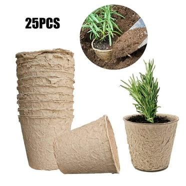 25 Pack Peat Pots, 3 inch Biodegradable Seed Starter Planting Pots for Seedlings