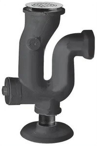Black Cast Iron 3-Inch Threaded P-Trap with Strainer