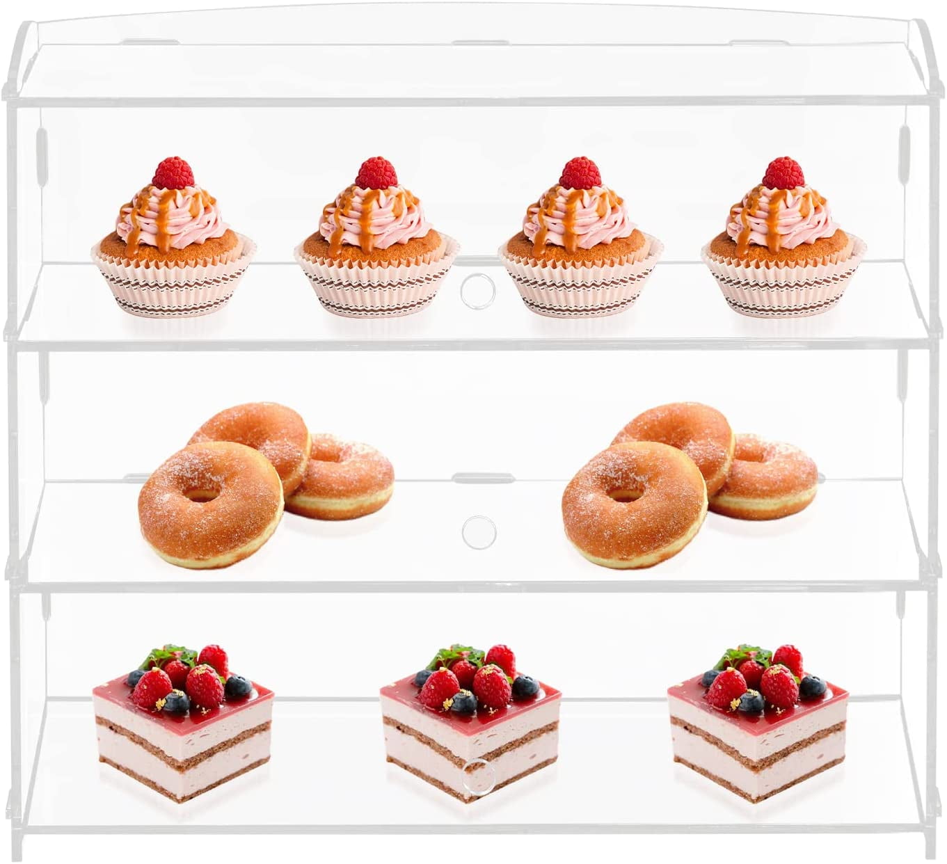 3 Tray Acrylic Display Case, Rectangular, Clear, 18.7 x 14.8 x 8.5 ...