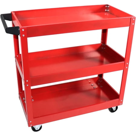 3 Tray Service Utility Cart 150 LBS Load Capacity with Swivel 360° Wheels Tool Cart Multifunctional