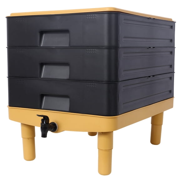 3-Tray Worm Farm Kit,65L Worm Composter for Vermicomposting Starter, Indoor & Outdoor Worm Composter, Worm Compost Bin for Recycling Food Waste