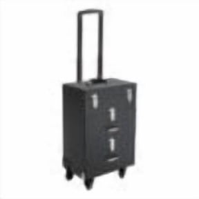 3 Trays Makeup Train Case,Rolling Makeup Train Case,Large Makeup Trolley Case