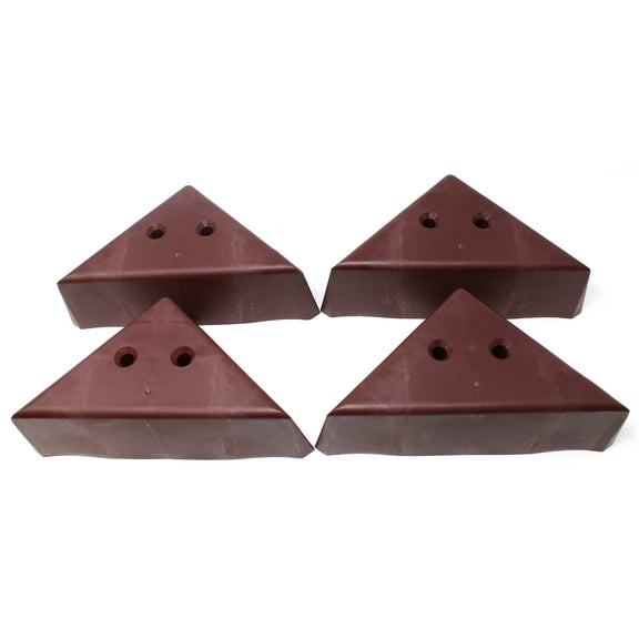3" Triangle Plastic Furniture Brown Corner Legs - Sofa Couch Chair Ottoman (4 Legs)
