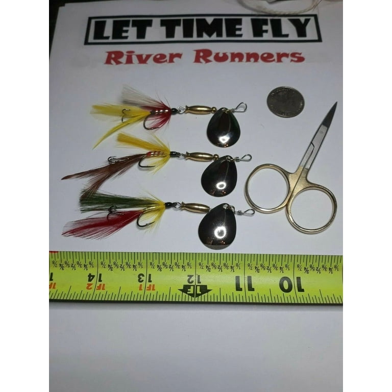 3 Trout spinner 1/4 oz inline bass bait silver spoon LTFFLIES.COM -  Walmart.com