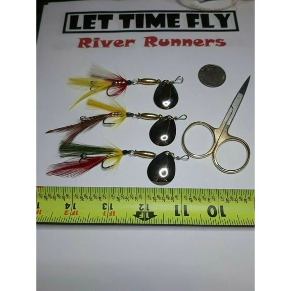 3 Trout spinner 1/4 oz inline bass bait silver spoon LTFFLIES.COM