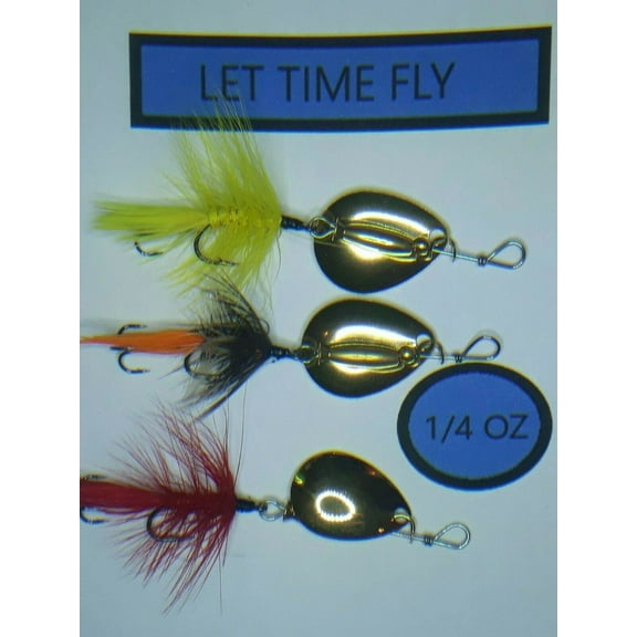 3 Trout spinners 1/4 oz inline bass bait spoon fly fishing LTFFLIES.COM
