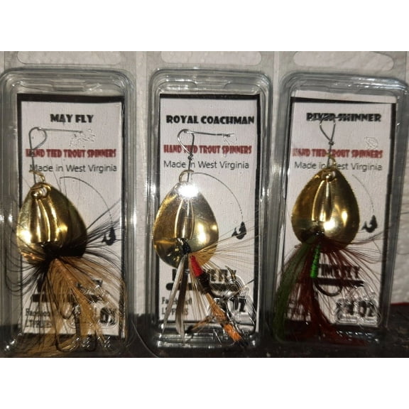 3 Trout spinners 1/4 oz inline small mouth LTFFLIES.COM