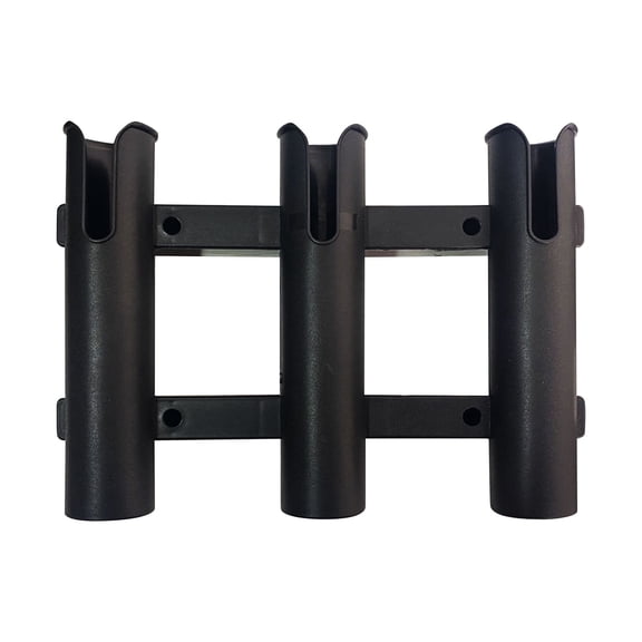 3-Tube Fishing Rod Holder, Fishing Boat Rod Holders with Screws, Black Plastic Fishing Pole Tube Holder Bracket, Side Mount Fishing Pole Rack for Boat Kayak Garage Trailer Cooler