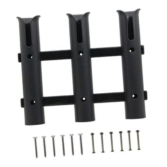 3 Tube Fishing Rod Holder Pole Rest Fishing Tackle Tools Gift for Husband Fishing Pole Rack Stand for Ship Marine Car Yacht Truck Black