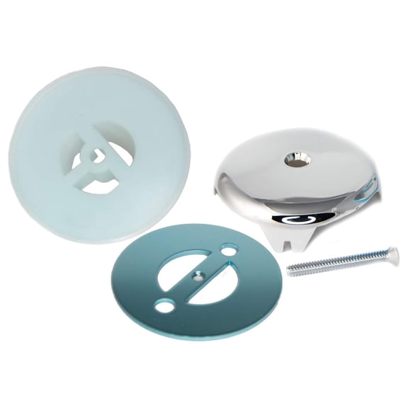 3 Tube Overflow Gasket Kit with overflow cover (chrome)