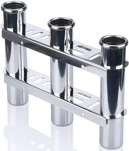 3 Tubes Fishing Rod Holder for Boat, 304 Stainless Steel 3 Tubes Linked ...