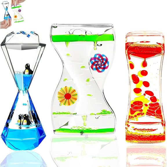 3 Types Liquid Motion Bubbler Liquid Timers for Kids Sensory Fidget Toys Small Calming Toys Autism Toy