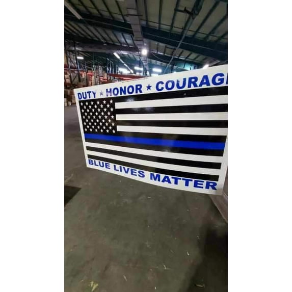 3 US POLICE MEMORIAL DUTY HONOR COURAGE DOUBLE SIDED YARD SIGN 14.5"X 23" inches