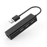 3 USB Ports Hub with RJ45 LAN Adapter Laptop Ethernet Dock Network Extender Compatible MacBook Air/Pro Previous Generation, Chromebook, Windows Laptop, More BLACK