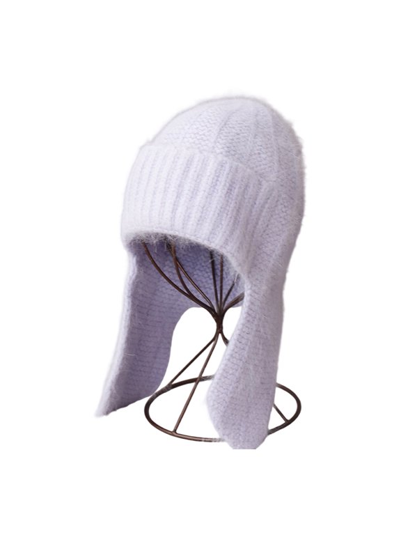 3. Unisex Faux Fur-Lined Winter Cap with Windproof Ear Flaps, Soft Knit Thermal Hat for Harsh Climate Family Gatherings