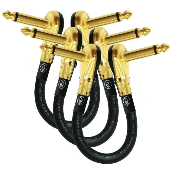 3 Units - 2 Foot Mogami 2524 - Guitar Bass Effects Instrument, Patch Cable with Premium Gold Plated Connectors