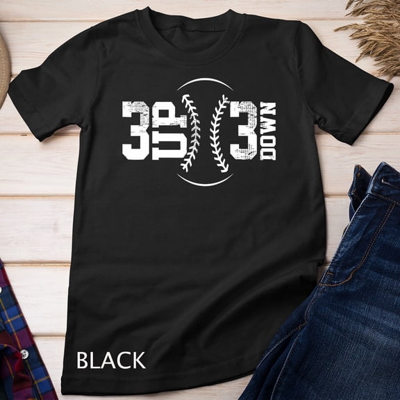 3 Up 3 Down Baseball Sport Pitcher Batter Field T-Shirt