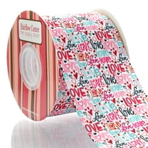 3" Valentine Much Love Grosgrain Ribbon 25 Yard
