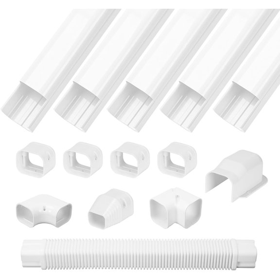 3" W 10Ft L Mini Split Line Set Cover Kit, Air Conditioner Decorative PVC Line Cover Kit for Mini Split AC and Heat Pumps