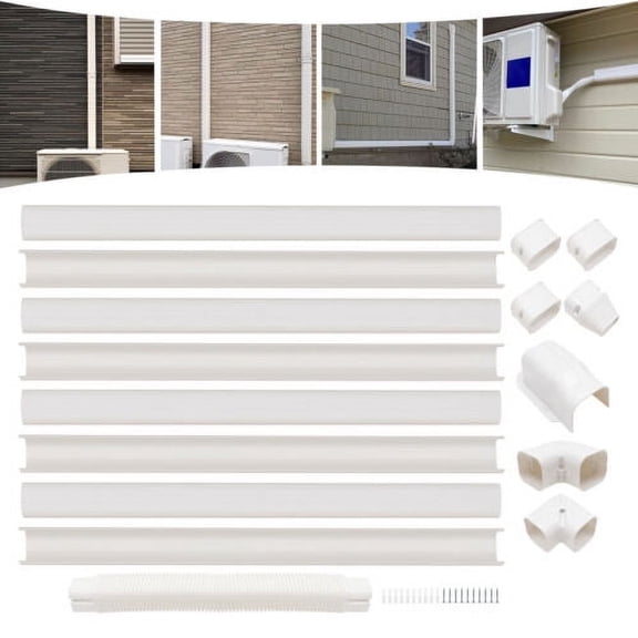 3" W 15Ft L Professional Ductless Mini Split AC Line Set Cover Kit PVC New