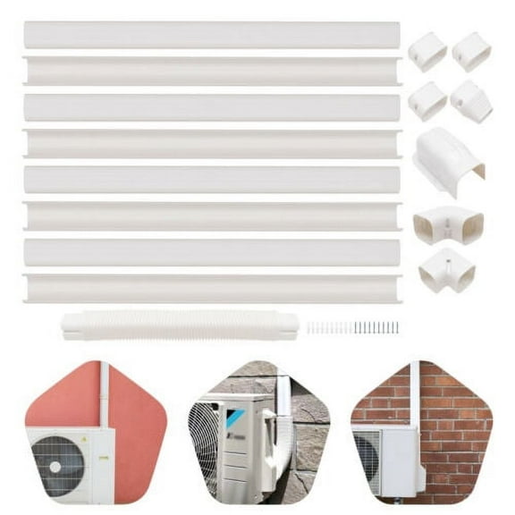 3" W 15Ft L Professional Grade Ductless Mini Split AC Line Set Cover Set PVC