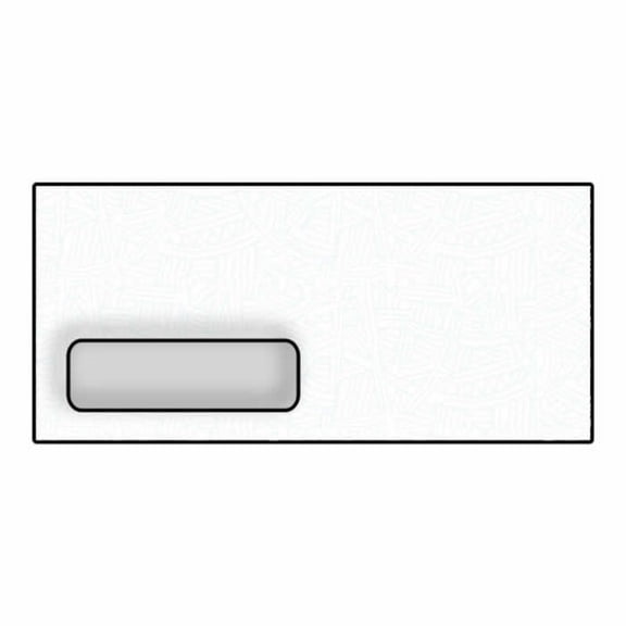 #3 W-2 Poly Window Envelopes, 3-15/16" x 8-1/4", 24#, White, Diagonal Seam, Blue Wesco Inside Tint (Box of 500)