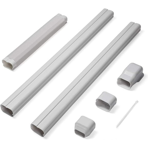 3 W 7.5 L Decorative PVC Line Cover Kit for Mini Split and Central Air Conditioners, AC Heat Pumps Systems