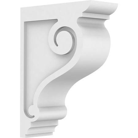 3"W x 10"D x 14"H Standard Scroll Architectural Grade PVC Corbel