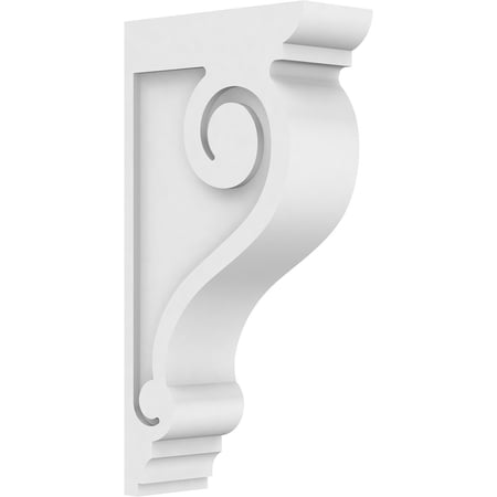3"W x 10"D x 20"H Standard Scroll Architectural Grade PVC Corbel